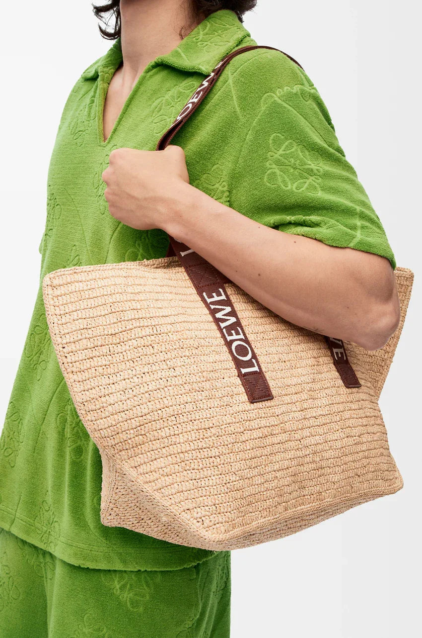 Fold Shopper in raffia Tan - EliteLux Outlet