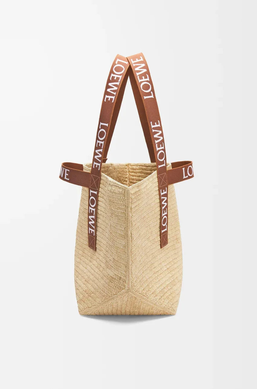 Fold Shopper in raffia Tan - EliteLux Outlet