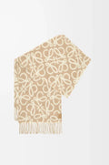 Anagram scarf in alpaca and wool blend Beige/white - EliteLux Outlet