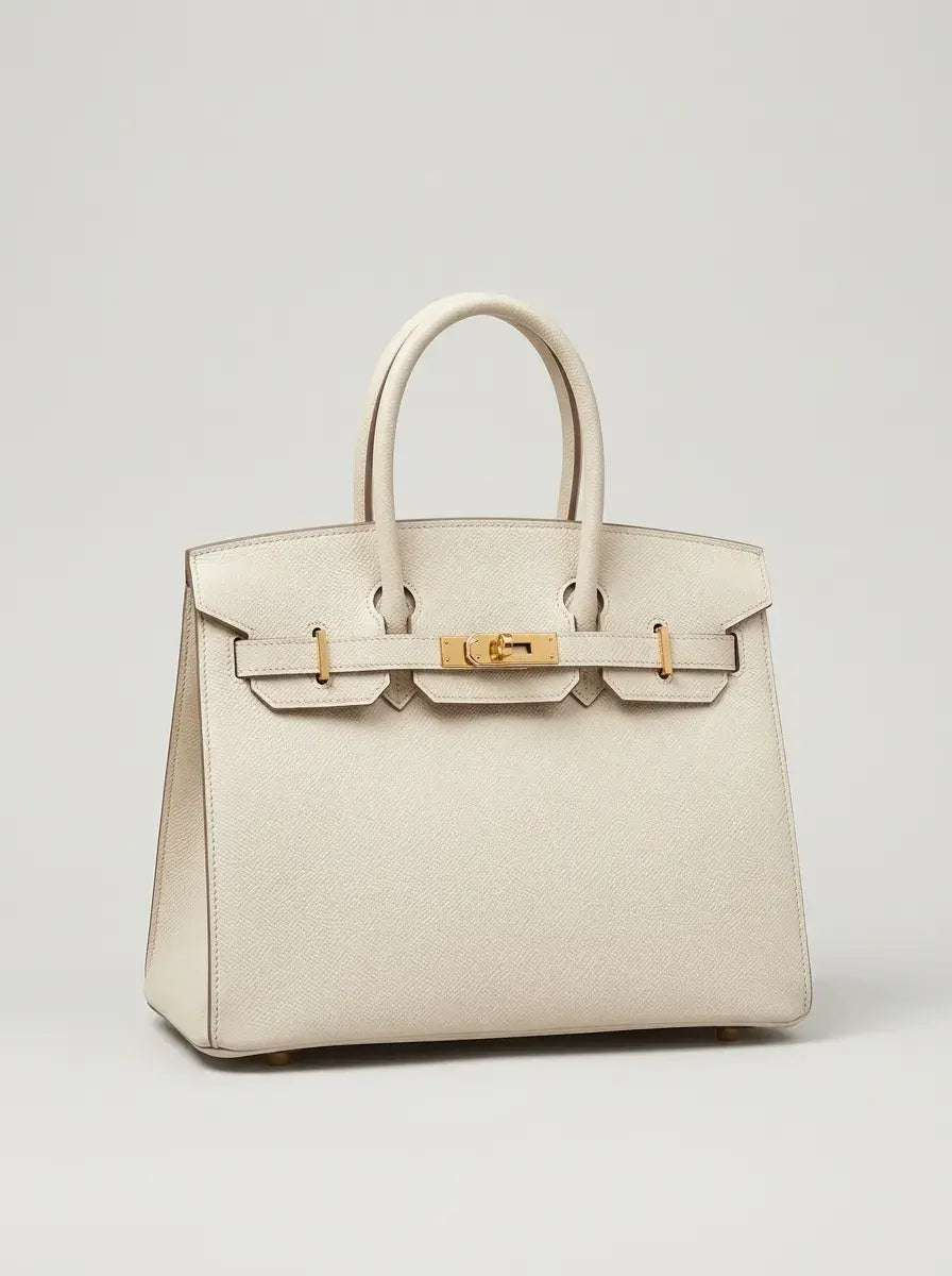 Birkin Lock Tote Bag – Craie White