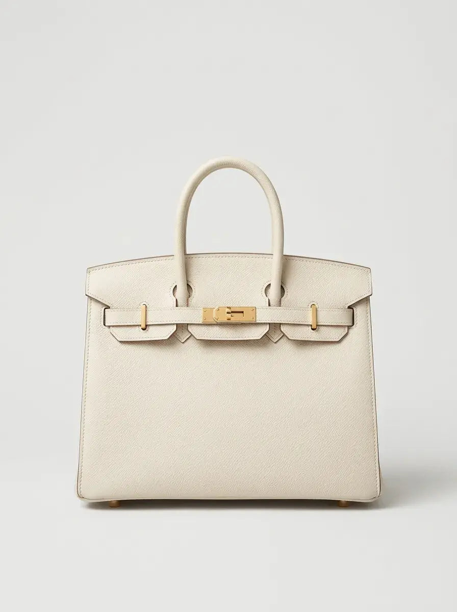 Birkin Lock Tote Bag – Craie White