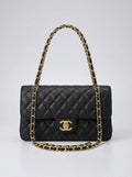 Classic Quilted Flap Bag – Black