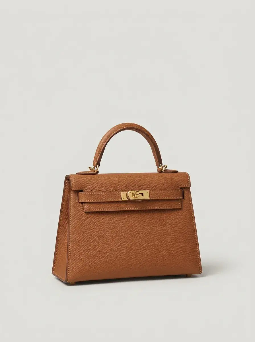 Kelly Mini Top Handle Bag – Gold Brown