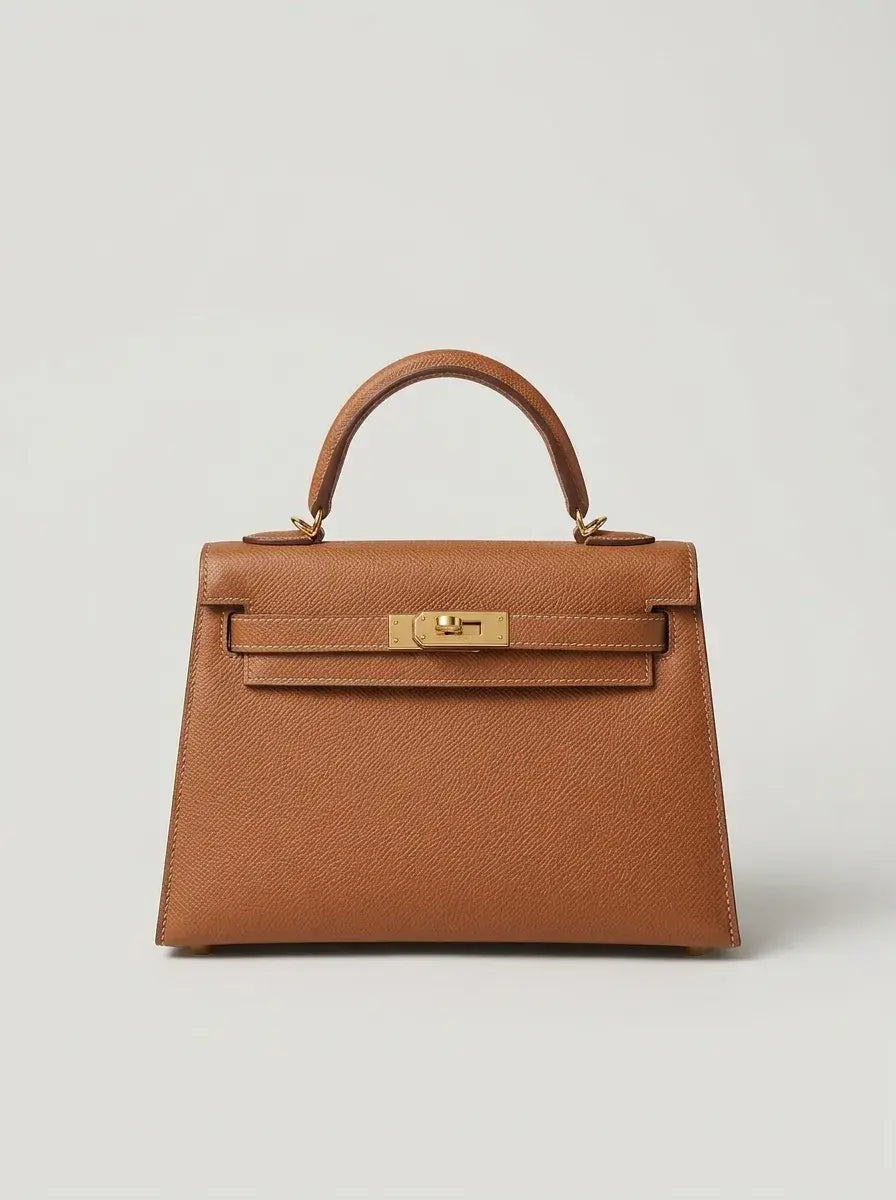 Kelly Mini Top Handle Bag – Gold Brown