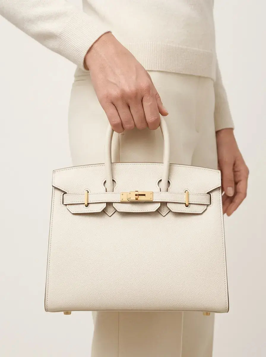 Birkin Lock Tote Bag – Craie White