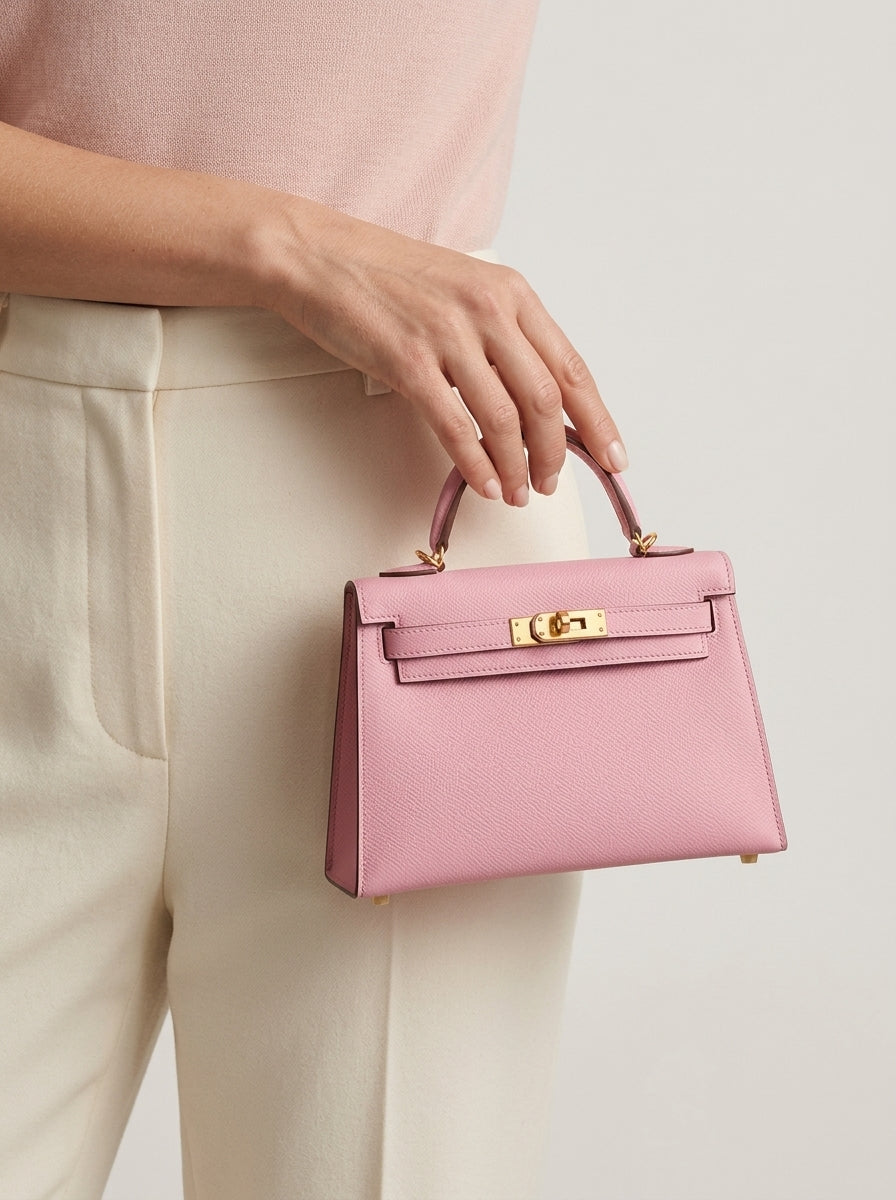 Mini Kelly Lock Bag – Blush Pink