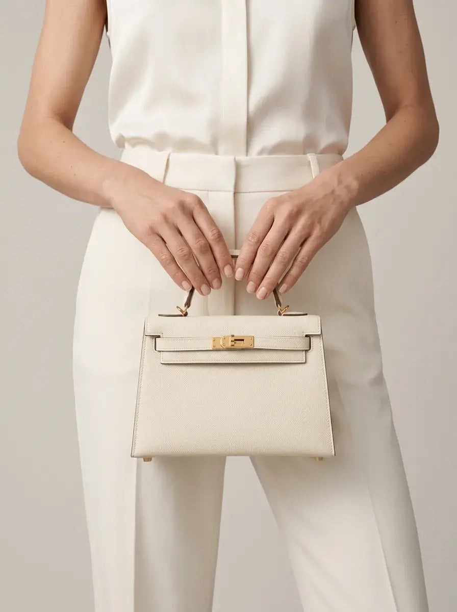 Mini Kelly Lock Bag – Craie