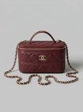Vanity Chain Top Handle Bag – Burgundy