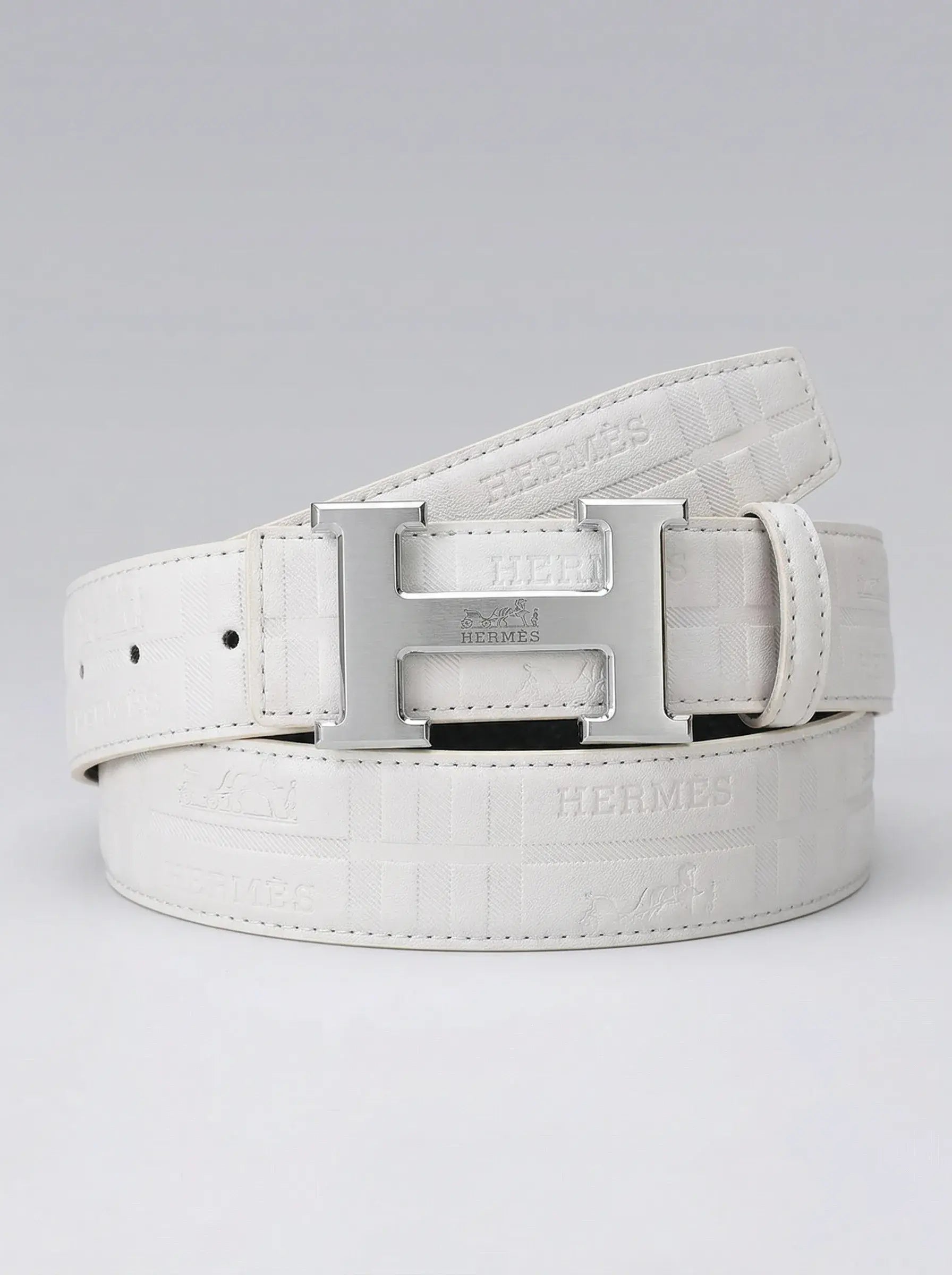 Monogram Buckle Belt – Blanc