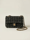 Classic Tweed Flap Bag – Black