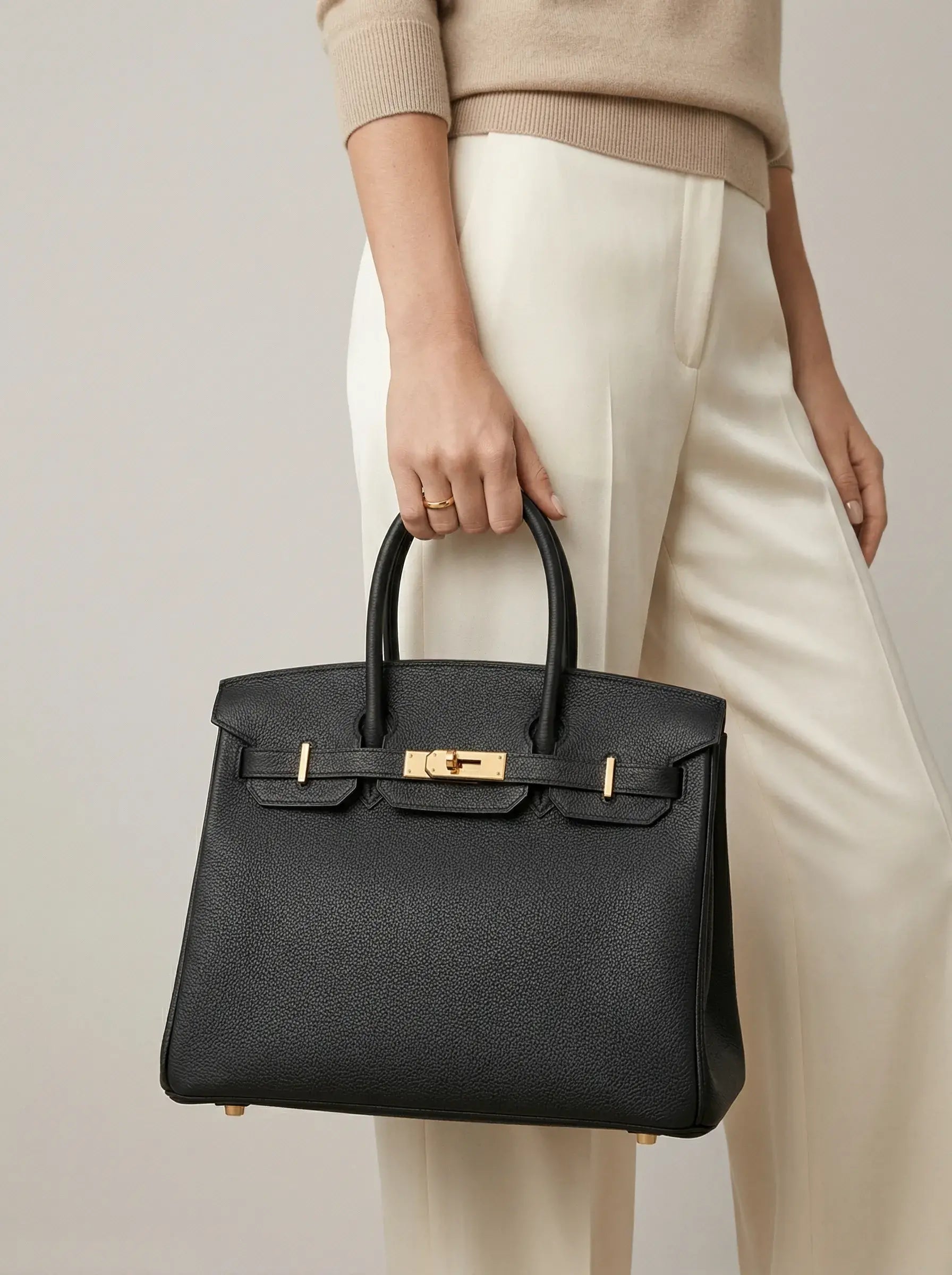 Birkin Lock Tote Bag – Noir