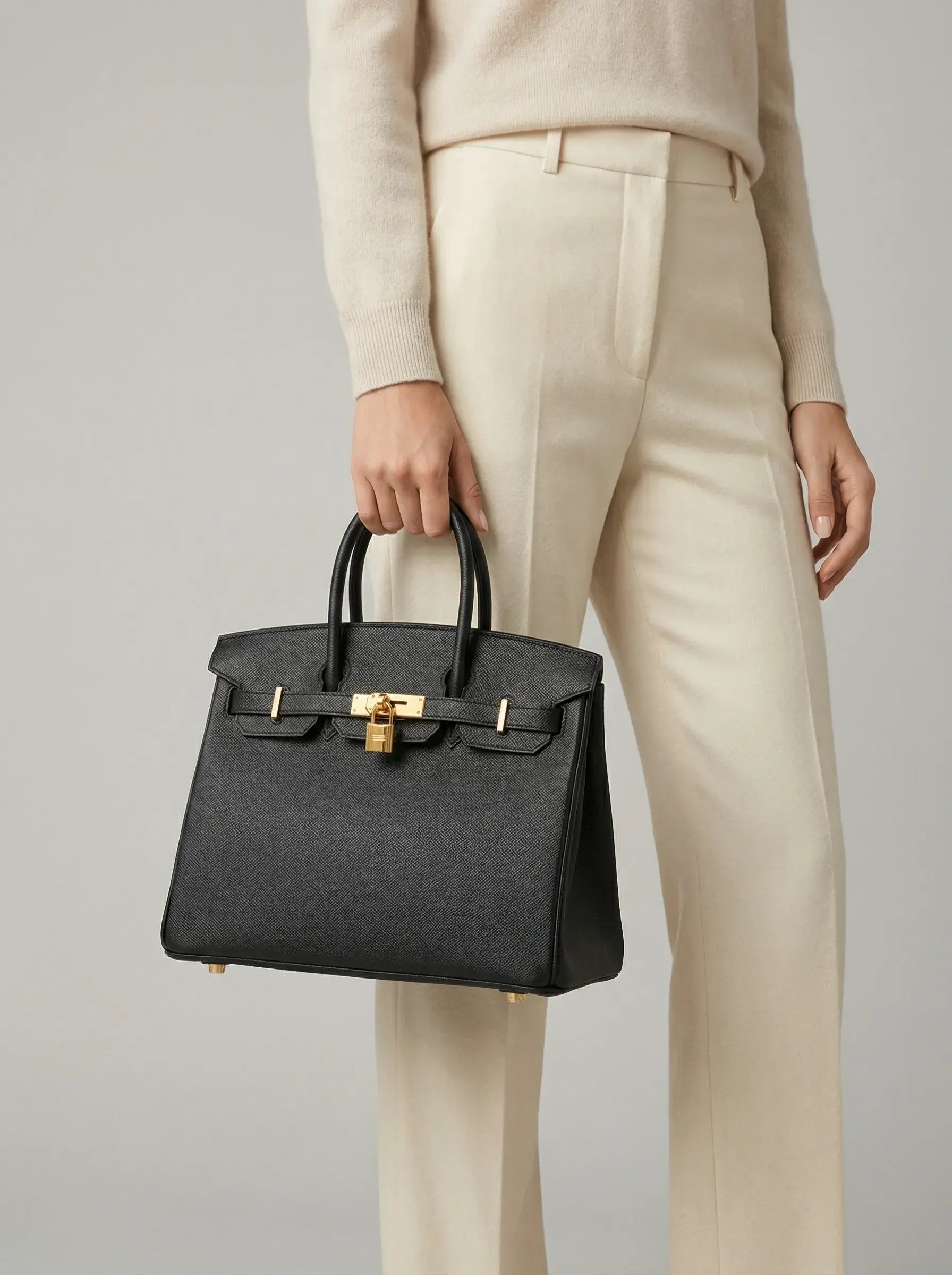 Birkin Lock Tote Bag – Noir