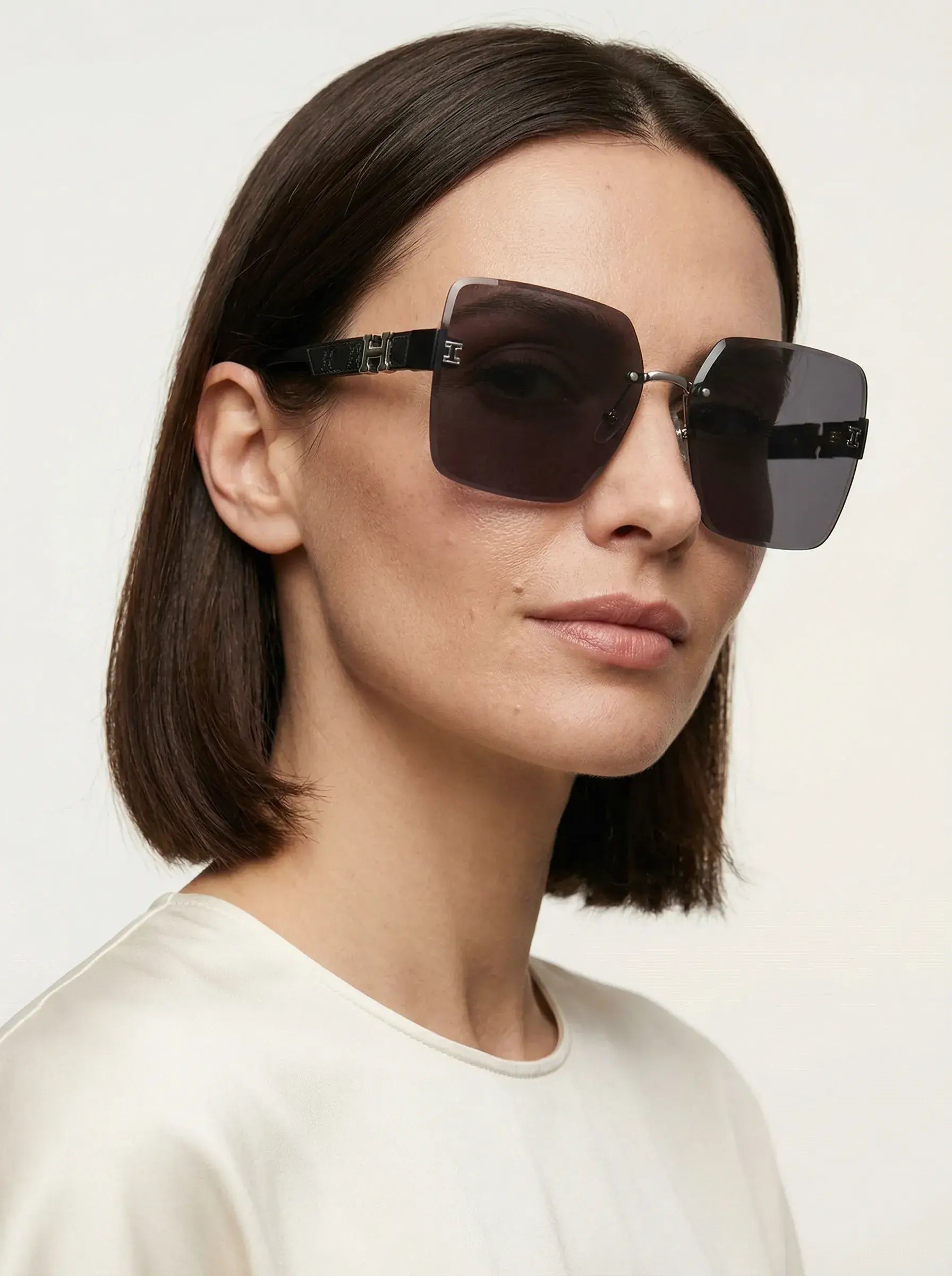 Oversized Shield Sunglasses – Black