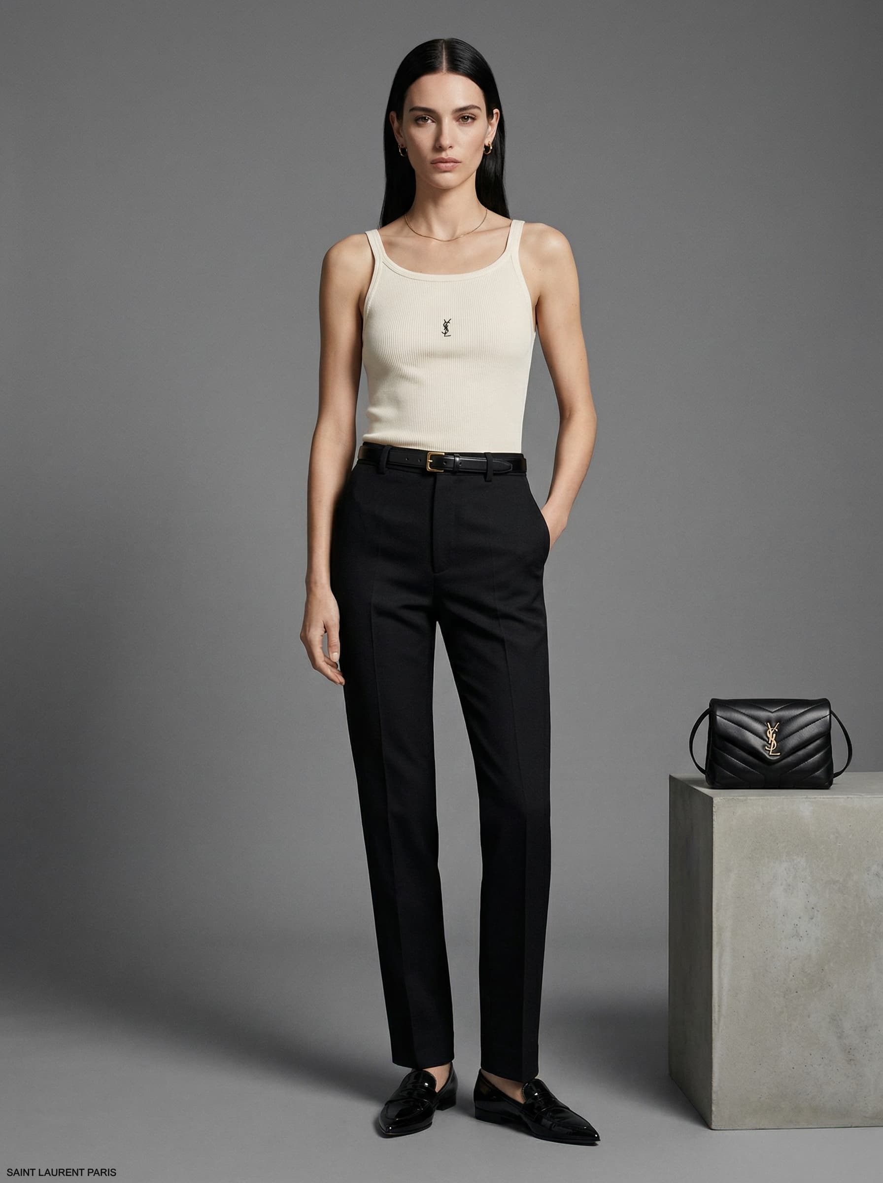 Cassandre Ribbed Strap Top – Off White