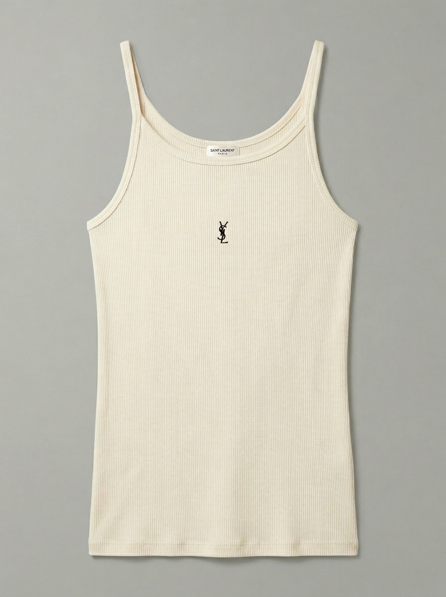 Cassandre Ribbed Strap Top – Off White